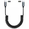 Cable de Carga con Resorte de Carcasa Metálica USB Tipo C a C Adecuado para iPhone 15 Pro Max/15 Plus