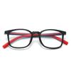 51572 nuevo espejo TR90 para niños, estudiantes de escuela primaria, gafas de luz suave de dos colores anti-luz azul, luz plana sin grado, venta al por mayor