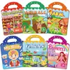 Amazon Libro de Pegatinas de Gel Portátil para Niños Educativo Aprendizaje Temprano Entrenamiento de Concentración Pegatinas de Escenas Pegatinas de Libro Silencioso