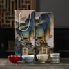 Cinco Hornos Famosos Ciudad Prohibida Cultural y Creativo Taza de Té Kung Fu Juego de Té Caja de Regalo Taza Maestra de Hogar de Gama Alta China para Regalos a Ancianos
