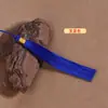 Borla de Seda de Hielo de Poliéster de 12 cm con Hilo Dorado DIY Hecho a Mano Colgante de Borla Hanfu Qipao