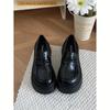Sapatos de Couro Pequenos de Solado Grosso Estilo Retrô Francês Britânico para Mulheres 2025 Novos Mocassins Versáteis de Verão que Aumentam a Altura e Podem Ser Combinados com Saias