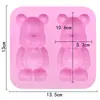 Bibi Molde de silicona para pastel de oso violento de 2 piezas horneado de pan chocolate molde decorativo epoxi artesanal