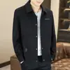 Top Jacquard con Solapa de Moda para Hombre Primavera y Otoño Juvenil Desaliñado Guapo Chaqueta Corta Chaqueta Fina Individualista