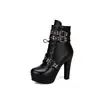 Botines remachados, de tacón alto, talla grande, plataforma impermeable para mujer, estilo europeo y americano 3996