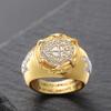 Zhen Rong desea Nuevo Anillo Cruzado Chapado en Oro de 14k Anillo Europeo y Americano Valiente Moneda de Oro Anillo para Hombre