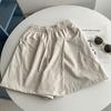 Diseño de Verano Nueva Ropa de Trabajo Falda Casual Culottes Cintura Elástica Falso Dos Piezas Seda de Hielo Corto Shorts Estilo Americano