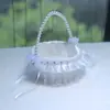 306 Cesta para Dama de Honor de Boda, Popular en Europa y América, Cesta de Pétalos de Mano para Novia, Cesta de Flores para Boda, Cesta de Flores Estilo Europeo y Americano