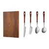 Cuchillo y Tenedor para Bistec de Palisandro con Forma de Cintura Pequeña de Acero Inoxidable 304, Juego de Cubiertos para Postre de Estilo Occidental (Cuchillo, Tenedor y Cuchara) Caja de Regalo al por Mayor