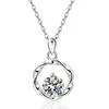 Comercio Transfronterizo Anillo Mobius de Plata de Ley S925 Colgante Collar de Diamante Mosan para Mujer Color D 1 quilate Cadena para la Clavícula