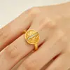 Tendência Nacional Método Antigo Ouro de Areia Colar Ouro de Imitação Retrô Padrão de Nuvem Auspiciosa Brincos Redondos Embutidos Conjunto de Anéis Cobre Banhado a Ouro Alta Qualidade