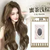 Peluca completa para mujer, aspecto natural, añade volumen, sin costuras visibles, ondas grandes, castaño claro miel, cabello largo y rizado, peluca para uso diario