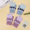 Guantes cálidos de invierno con contraste de rombos de diamante para hombres y mujeres, estudiantes, pareja, moda coreana, tejidos de cachemira, pantalla táctil