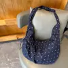 Bolso Nuevo Estilo Bolita Primavera y Verano, Bolso de Lona con Puntos, Ajustable al Hombro y Cruzado, Tendencia Ins Estilo Coreano