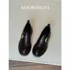 Versión de cuero de mocasines estilo old money con hebilla para mujer, zapatos slip-on de suela gruesa para otoño, nuevo modelo 2026 con tacón grueso