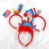 Diadema Día Nacional de EE. UU. Diadema con Bandera de EE. UU. y Cabeza de Águila Decoraciones del Día de la Independencia Fiesta para Adultos y Niños Tocado de Tiras de Colores