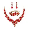 Set de Collar, Aretes y Pulsera de Lujo Transfronterizo Europeo y Americano Accesorios para Vestido de Novia Joyería Cadena Exagerada para Clavícula con