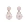 Brincos ZA Personalidade Exagerada Toque de Luxo Flor Rosa Rosa Design de Nicho Brincos de Flor com Gotejamento de Óleo Cravejados com Strass para Mulheres