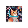 Broche de Gato Espacial Astronauta Insignia de Metal Accesorios para Ropa Pin de Solapa Patrón Geométrico Redondo Venta al por Mayor de Fábrica