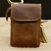 2019 Novo Crazy Horse Masculino Couro Genuíno Cintura Bolsa Óleo Cera Couro Ombro Bolsa Calças Pendurado Bolsa Telefone Móvel Bolsa Crossbody Bolsa Vintage