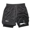Shorts Deportivos de Verano para Hombre de Aliexpress Transfronterizos de Secado Rápido Transpirables Doble Capa Anti-Reflejo Falsos de Dos Piezas para Fitness Running