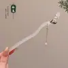Nueva Horquilla de Madera Estilo Chinoiserie para Mujer, Horquilla Cheongsam Estilo Antiguo Dinastía Han, Horquilla de Aleación, Falda de Cara de Caballo, Tocado, Borla que se Mueve al Caminar