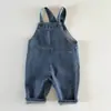Macacão Jeans para Bebê Estilo Primavera/Outono 2026 Unissex Cor Sólida Calça Casual Macacão de Bebê Estilo Tendência