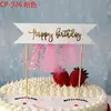 Ano do Cavalo Venda por Atacado Franja Unicórnio Cavalo Banner Feliz Aniversário Topper de Bolo Decoração de Festa para Assar Cartão de Inserção
