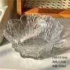 Tazón de Postre de Vidrio Repujado con Forma de Pétalo para Uso Doméstico, Alto Valor Estético, Transparente para Helado, Nido de Pájaro, Sopa Dulce, Helado y Fruta