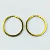 Chaveiro de Aço Inoxidável Dourado Galvanizado a Vácuo Anel Plano Polido Acessórios para Joias DIY Acessórios para Pulseiras Acessórios para Chaveiros