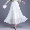 Falda Plisada de Malla Reversible para Mujer, Falda Versátil de Longitud Media de Cintura Alta en Línea A, Adelgazante, Primavera/Verano 2026