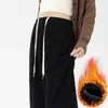 Pantalones de Maternidad Primavera Otoño Ropa Exterior Pantalones de Pierna Ancha Otoño Invierno Pantalones Largos de Maternidad Sin Soporte Abdominal Sin Ajuste Pantalones Casuales con Forro Polar