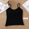 Camisole Acolchoada Estilo Desejo Puro com Tecido Escovado, Camada Interna Longa Slim-Fit Outono Feminina, Top Camisa Base Marrom