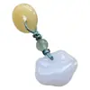 Acessórios para Anel de Corrida Bodhi Acessórios para Pulseira Pingente de Raiz de Bodhi Jade Branco Natural Gota Flor de Lótus Fruta de Marfim Borla