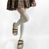 Calcetines Largos Rayados Verticales de Otoño e Invierno, Color Sólido, Estilo Jk Simple, Calcetines Altos Adelgazantes Grises Hasta la Rodilla, Calcetines para la Pantorrilla Estilo Universitario para Mujer