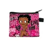 Bolsa de monedas de dibujos animados Miss Betty Estampado LOVE Cierre de cremallera Almacenamiento Bolsa pequeña Portátil para niñas Llavero para monedas Venta al por mayor