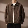 Chaqueta retro de estilo granero italoamericana con solapas lavadas para hombre, nuevo abrigo casual holgado de primavera y otoño