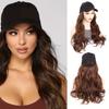 Comercio Exterior Transfronterizo Europeo y Americano Sombrero Peluca Mujer Una Pieza Moda Cabello Largo Gorra de Verano Cabello Largo Rizado Celebridad de Internet Gorra de Béisbol
