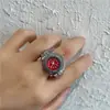 Anillo de Reloj de Diamantes Completos Amor Retro Ins Lindo Genial Masculino y Femenino Hottie del Milenio Y2K Disco Harajuku Caminará