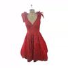 Vestido de Noivado Novo Estilo Verão 2026 para Noivas Baixinhas, Adequado para Uso Diário, Vestido Formal Vermelho para Mulheres