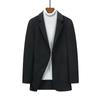 Abrigo de Lana de Corte Ajustado para Hombre de Longitud Media, Gabardina Gruesa de Lana con Solapa Estilo Traje, Estilo de Negocios Ligero