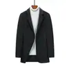 Abrigo de Lana de Corte Ajustado a Media Longitud para Hombre, Gabardina Gruesa de Lana, Traje de Lana para Hombre con Cuello de Solapa, Admite Personalización