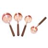 Herramientas para hornear Taza medidora de acero inoxidable Cuchara medidora Juego de nogal Oro rosa Taza medidora Cuchara medidora Taza para el vientre Utensilios de cocina