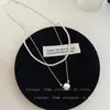 Colar de Pérolas Empilhadas de Camada Dupla para Mulheres, Fashion, Brilhante, Nicho, Design Único, Estilo Cool, Corrente Clavícula