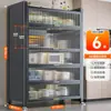 Estante de Cocina de Pie Gabinete de Almacenamiento Multicapa Horno de Microondas Doméstico Gabinete Multifuncional con Puerta Gabinete de Almacenamiento a Prueba de Polvo