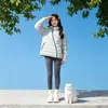 Chaqueta de Algodón Ligera Suelta con Capucha Estilo Pareja Cremallera Diagonal Mujer 2026 Nueva Moda Talla Grande Abrigo de Algodón con Canalé