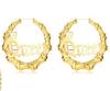 Brincos de personalidade de comércio exterior transfronteiriço exagerados redondos coroa dourada brincos de bambu rainha inglesa brincos atacado