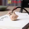 Tallado Creativo en Madera Ajo Pato Cadena para Teléfono Yiming Xianyuan Hombres y Mujeres Estilo Antiguo Lanyard para Memoria USB Colgante para Llaves Joyería