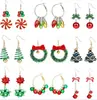 Brincos de Natal Laço Sino Liga Árvore de Natal Papai Noel Conjunto Combinado Brincos de Natal