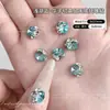 Acessórios para Unhas Azul Lago Claro com Cristais K9 Brilhantes, Sem Base, Arranjos de Diamantes Feitos à Mão, Unhas de Cristal Coloridas